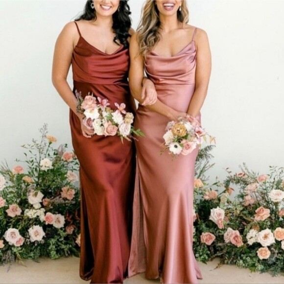 Revelry Desert Rose Skye Satin Maxi Dress - Picture 3 of 11